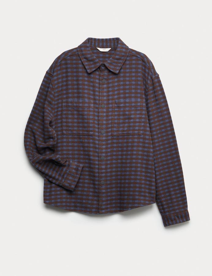 Pure Cotton Micro Check Shirt (6-16 Yrs)