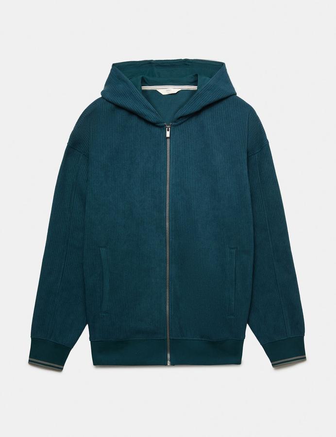 Fleece Textured Zip Up Hoodie