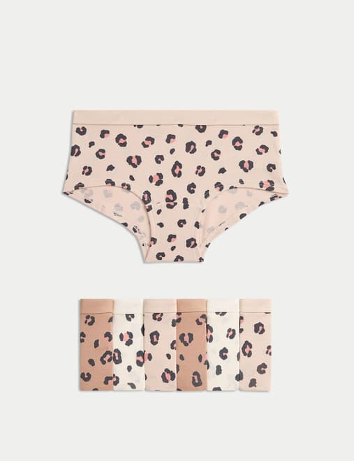 7 Pack Cotton Rich Animal Print Shorts (5-16 Yrs)