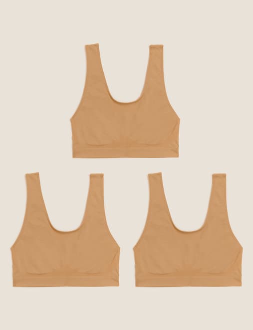 3pk Seamless Non Wired Crop Tops