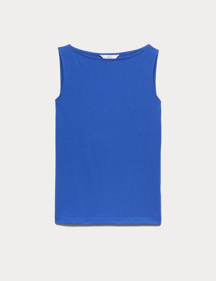 Cotton Rich Slash Neck Slim Fit Vest