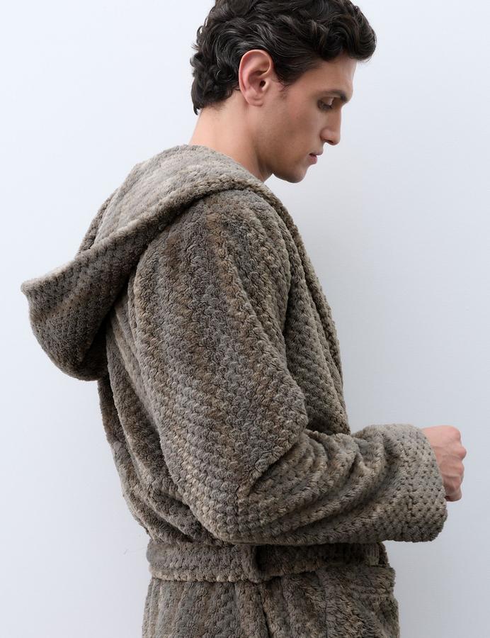 Fleece Textured Dressing Gown