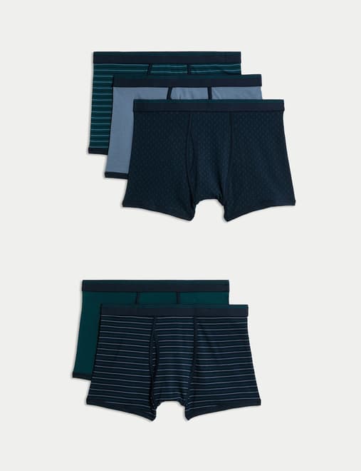 5 Pack Cotton Stretch Cool & Fresh™ Trunks