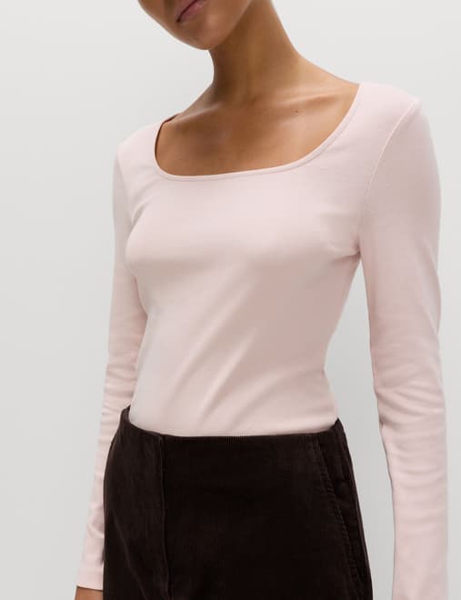 Pure Cotton Square Neck Top