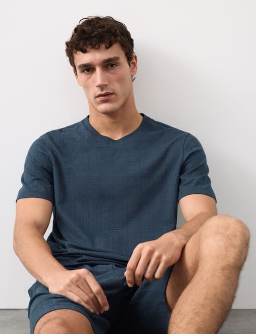 Supima® CottonRich Stretch Jacquard T Shirt