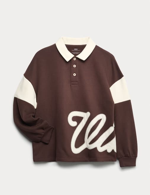 Cotton Rich Rugby Sweatshirt (6-16 Yrs)