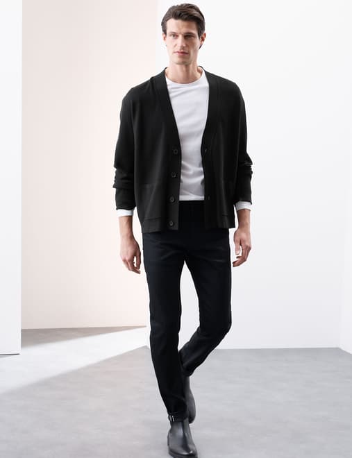 Relaxed Fit V-Neck Cardigan