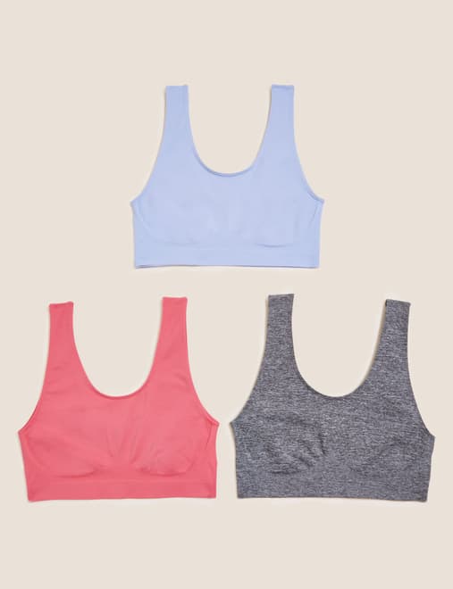 3pk Seamless Non Wired Crop Tops