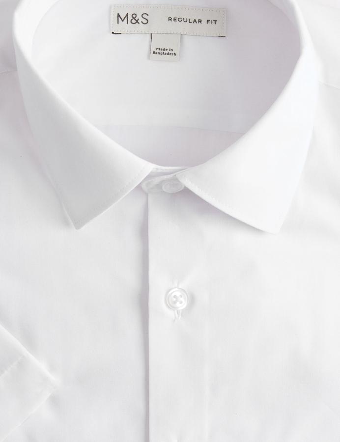 Regular Fit Cotton Blend Short Sleeve Shirt