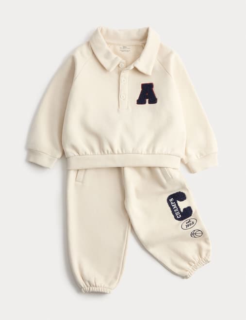 2pc Cotton Rich Collared Outfit (0 Mths-3 Yrs)