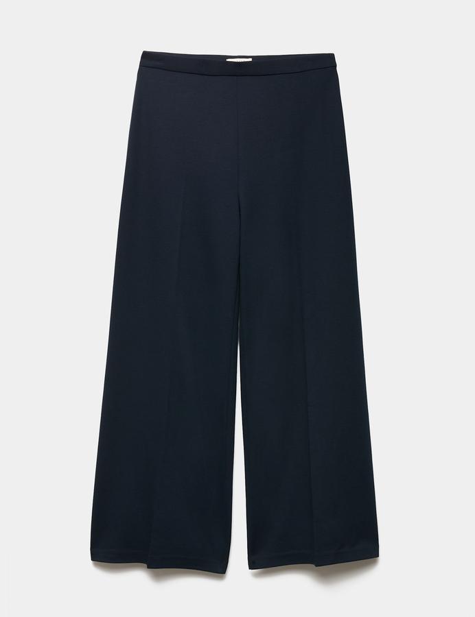 Jersey Wide Leg Trousers with Stretch