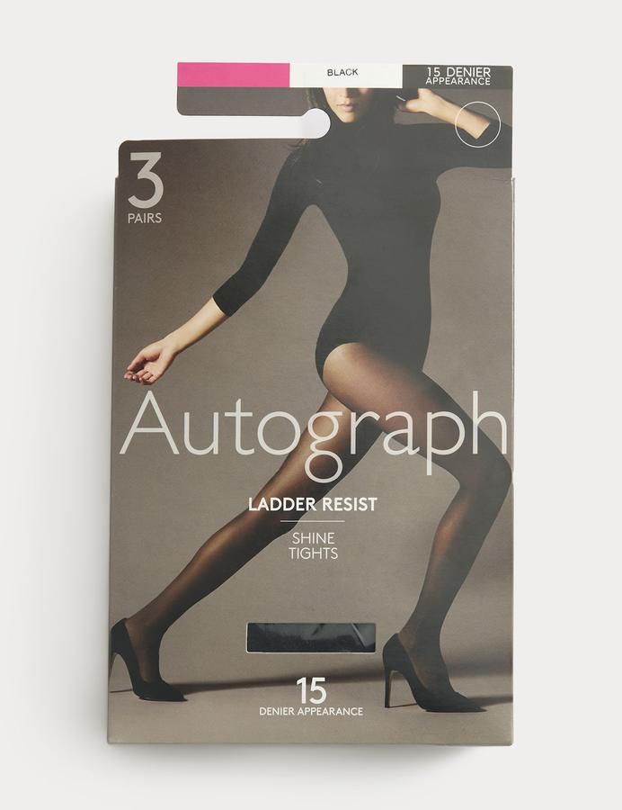 3pk 15 Denier Ladder Resist Tights