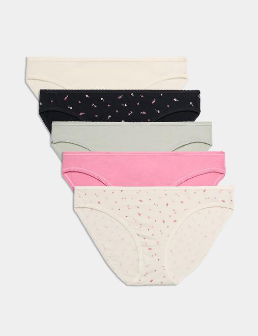 5pk Cotton Lycra® Bikini Knickers