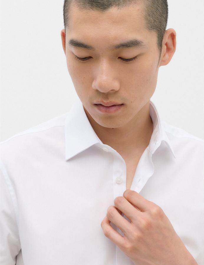 Slim Fit Easy Iron Cotton Blend Short Sleeve Shirt