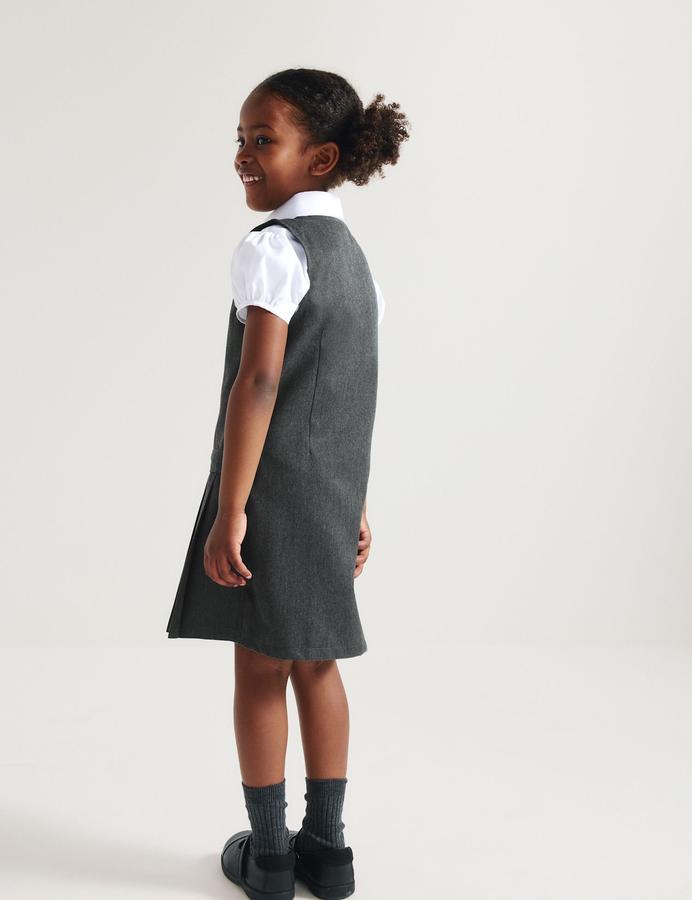 2 Pack Pleated Pinafore School Dresses (2-12 Yrs)