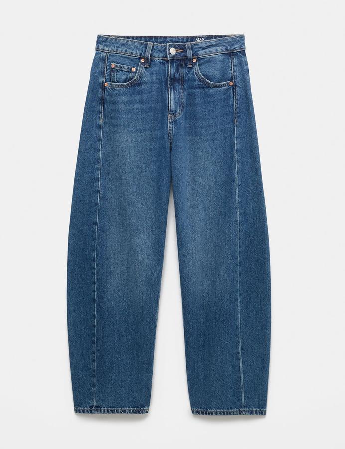 Mid Rise Barrel Jeans