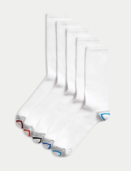 5pk Cotton Rich Cushioned Sports Socks
