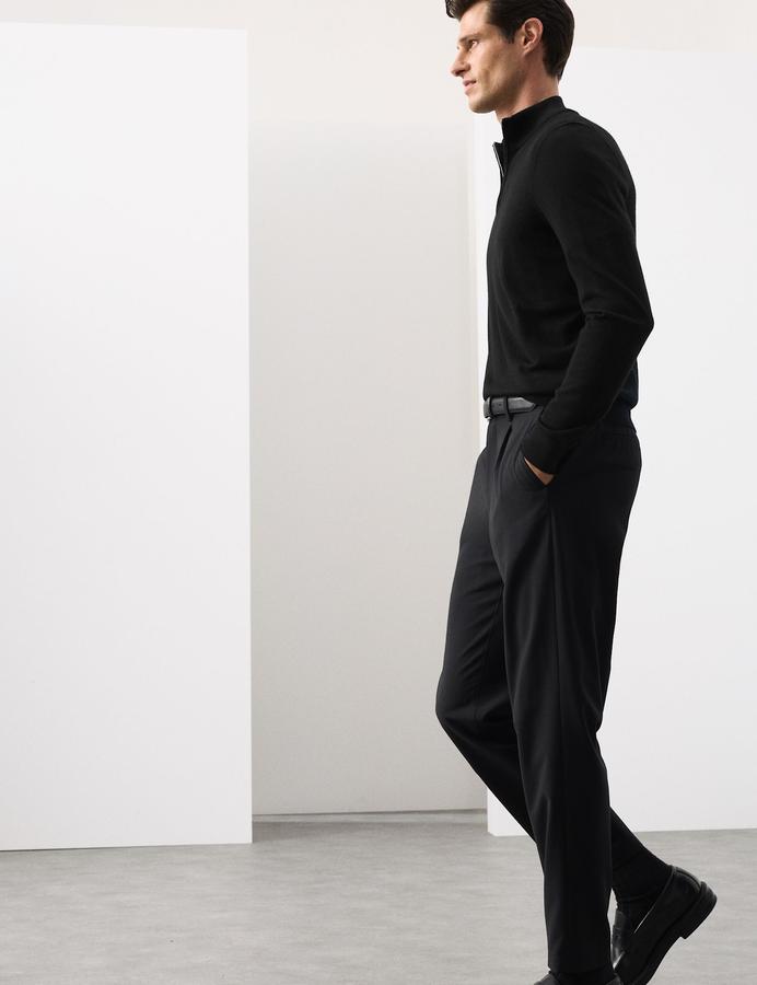 Pure Extra Fine Merino Wool Half Zip Jumper