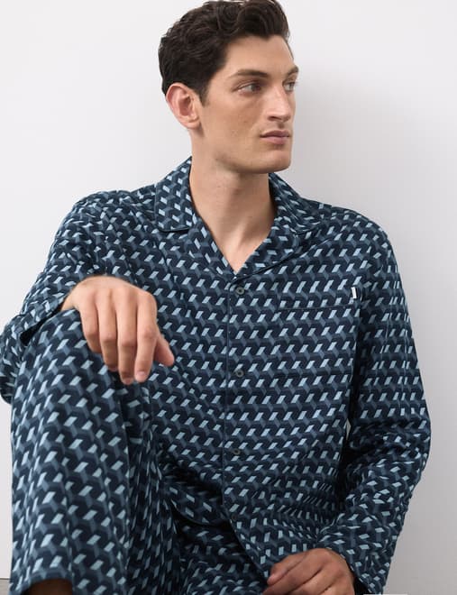 Cotton Rich Geometric Print Pyjama Bottoms