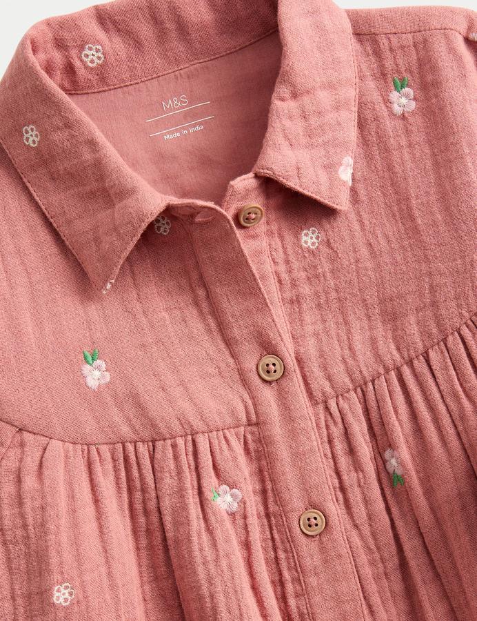 Pure Cotton Embroidered Double Cloth Dress (0 Mths-3 Yrs)