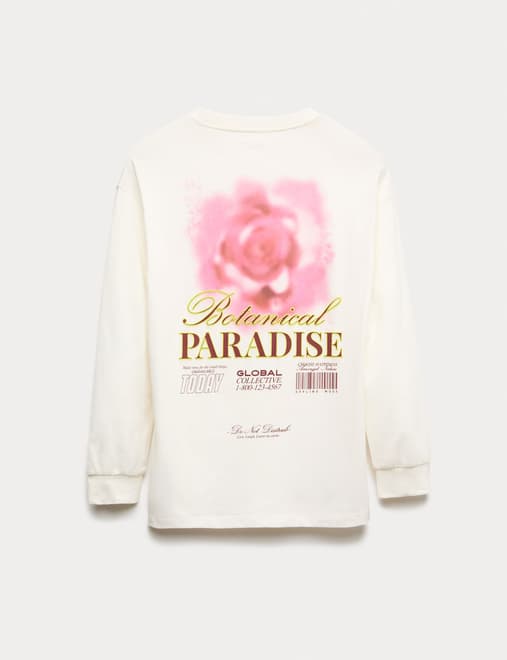 Pure Cotton Botanical Graphic Top (6-16 Yrs)