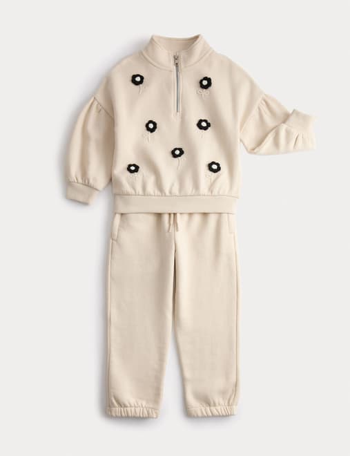 Cotton Rich Flower Top & Bottom Outfit (2-8 Yrs)