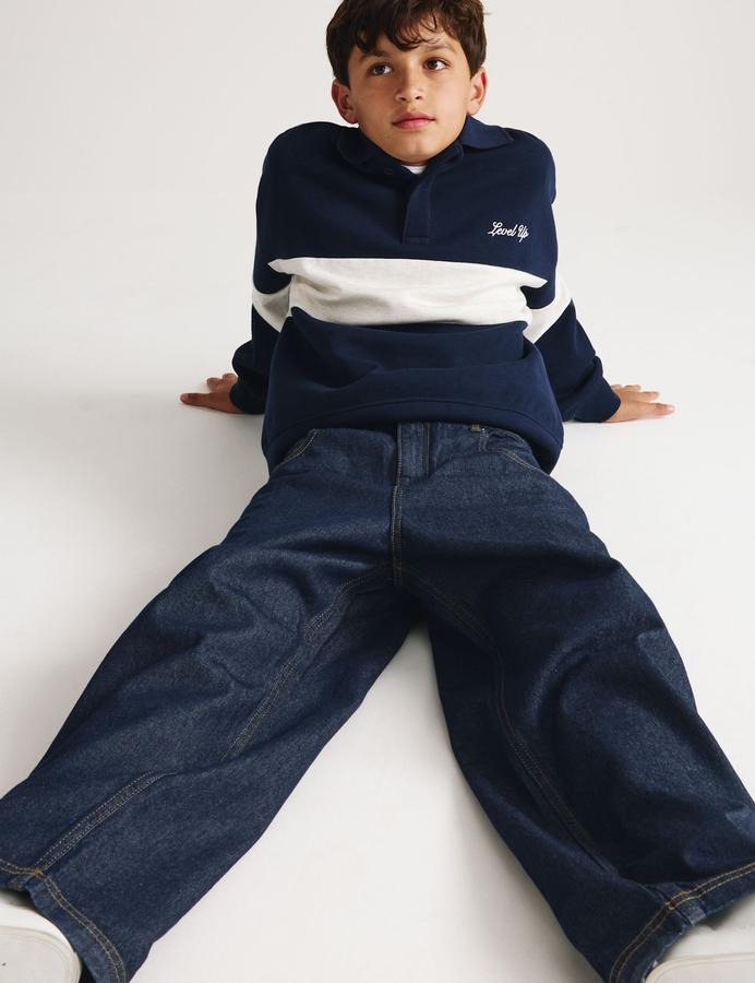Relaxed Baggy Pure Cotton Jeans (6-16 Yrs)