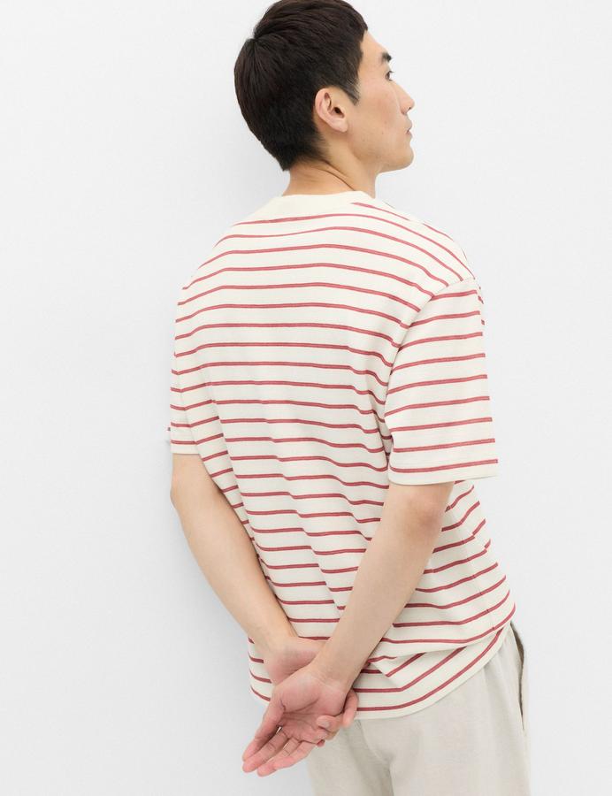 Cotton Rich Textured Breton T-Shirt