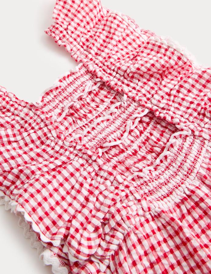 Pure Cotton Gingham Jumpsuit (2-10 Yrs)