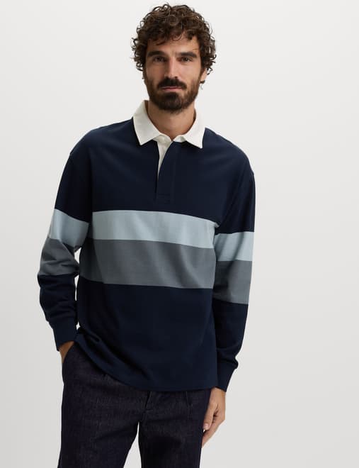 Pure Cotton Striped Rugby Shirt