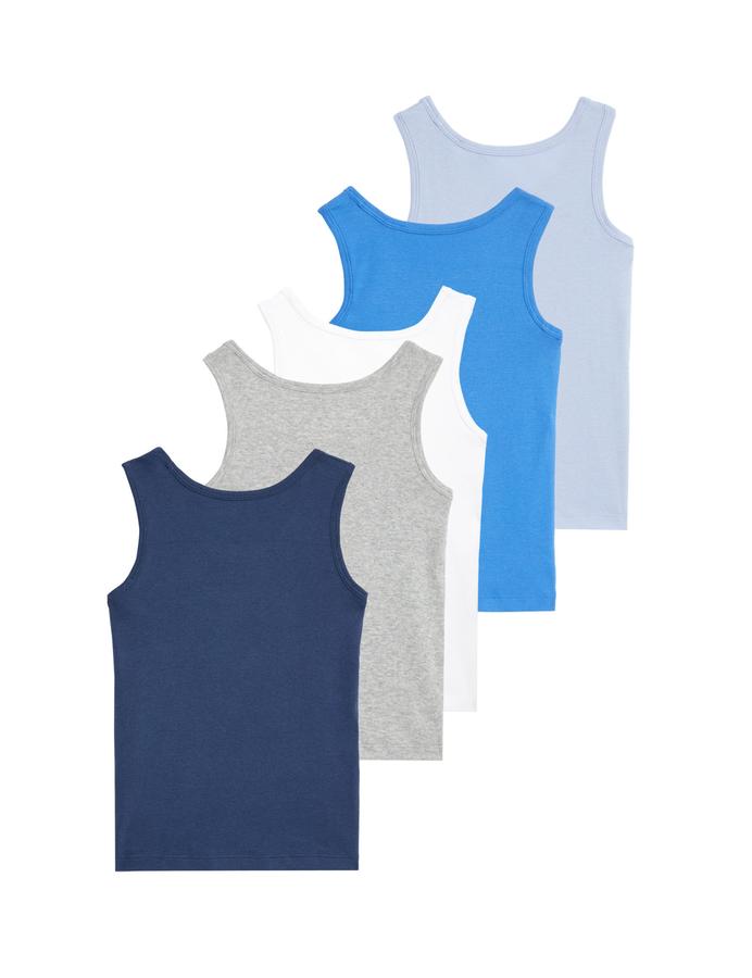 5 Pack Pure Cotton Vests (2-14 Yrs)