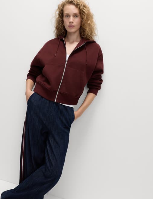Cotton Rich Zip Up Hoodie