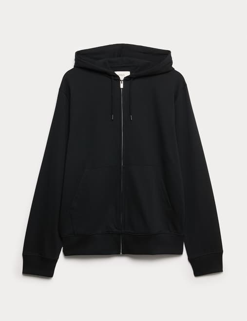 Cotton Rich Zip Through Hoodie