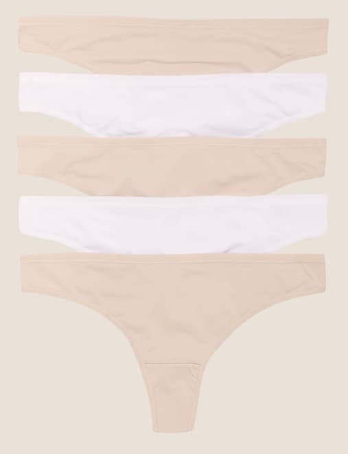 5pk Microfibre Low Rise Thongs
