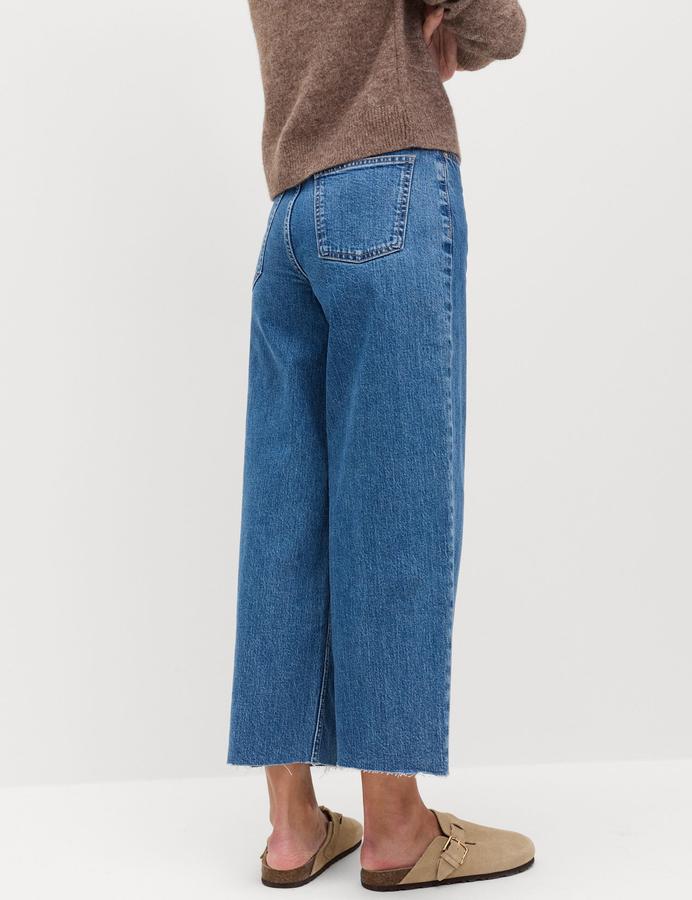 High Waisted Wide Leg Cropped Jeans