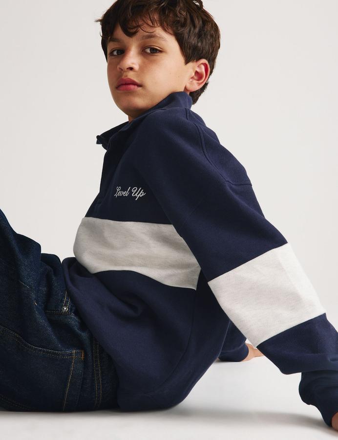 Cotton Rich Colourblock Rugby Sweatshirt (6-16 Yrs)