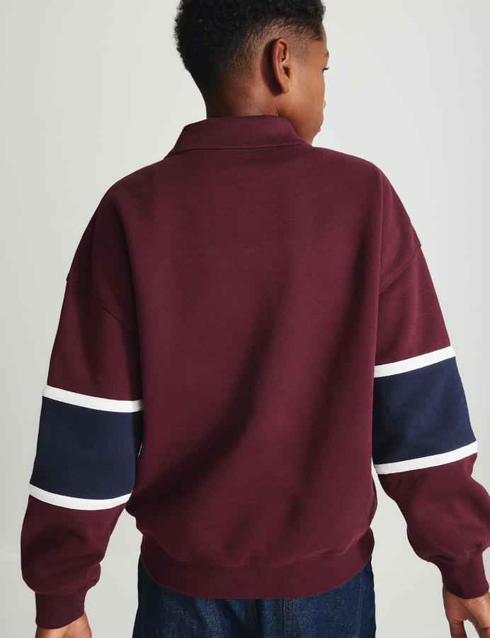 Cotton Rich Colour Block Rugby Sweatshirt (6-16 Yrs)
