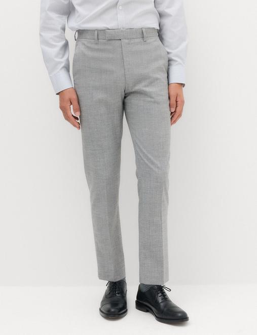 Regular Fit Textured Stretch Suit Trousers
