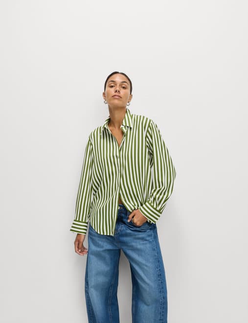 Printed Collared Button Through Shirt