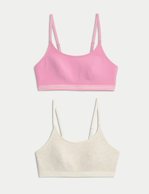 2pk Cotton First Bra Crop Tops
