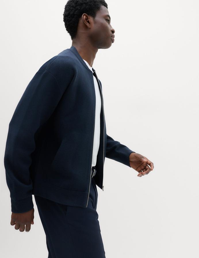 Air Yarn Knitted Bomber Jacket