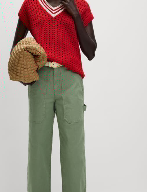 Cotton Rich Carpenter Straight Leg Trousers