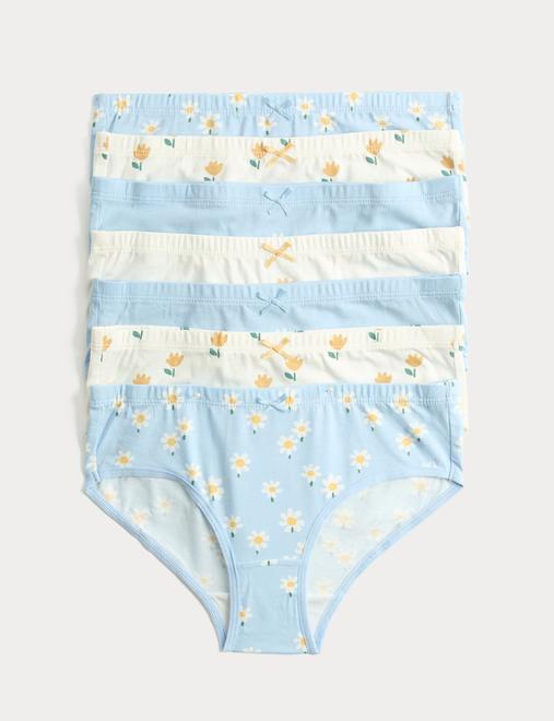 7 Pack Cotton with Stretch Floral Knickers (18 Mths-12 Yrs)