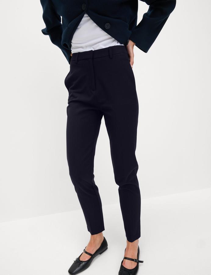 Slim Fit Ankle Grazer Trousers with Stretch