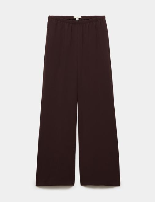 Crepe Elasticated Waist Wide Leg Trousers