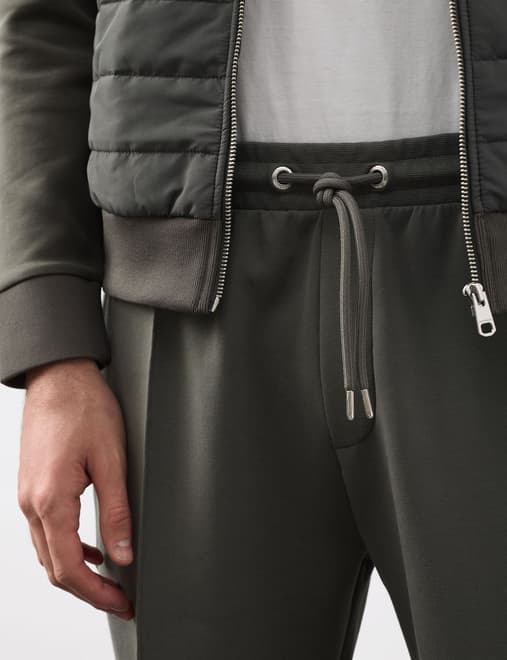 Cotton Rich Pintuck Straight Leg Joggers