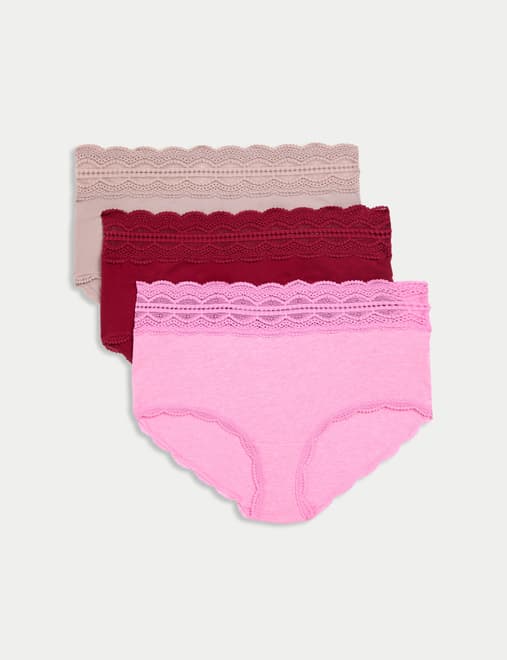 3pk Cotton Rich High Rise Shorts
