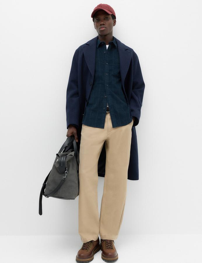 Regular Fit Checked Corduroy Shirt