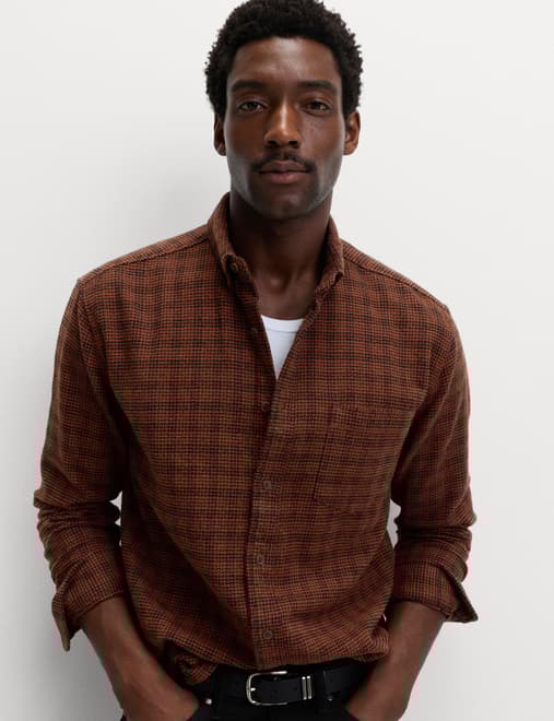 Pure Cotton Checked Flannel Shirt