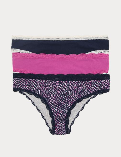 3pk Cotton Rich Brazilian Knickers